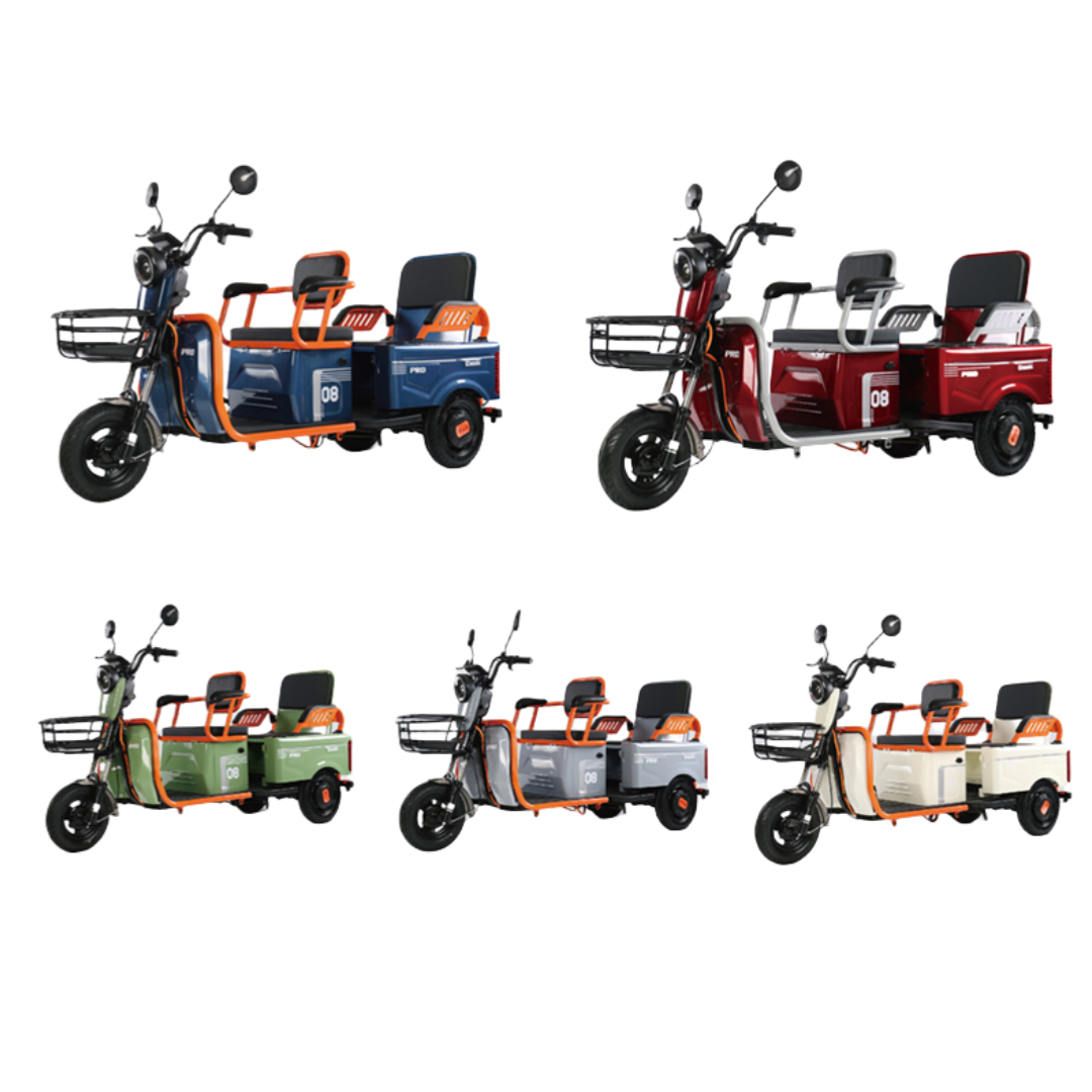 600/800/1000W New Folding Dual-Purpose Electric Tricycle for Passengers Cargo Leisure 48V Open Body for Adults Direct Factory